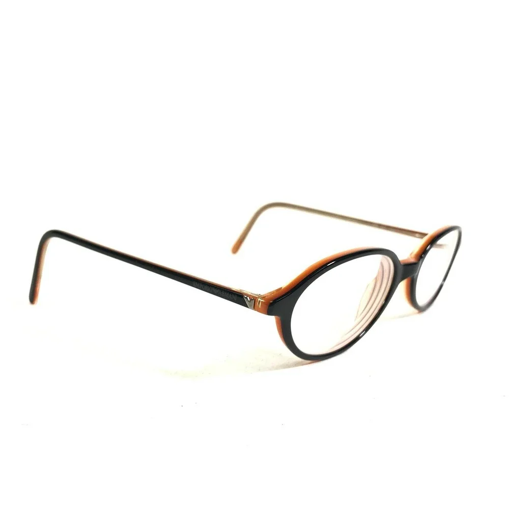Emporio Armani Eyeglasses Frames 589 322 Black Orange Oval Full Rim 50-18-135